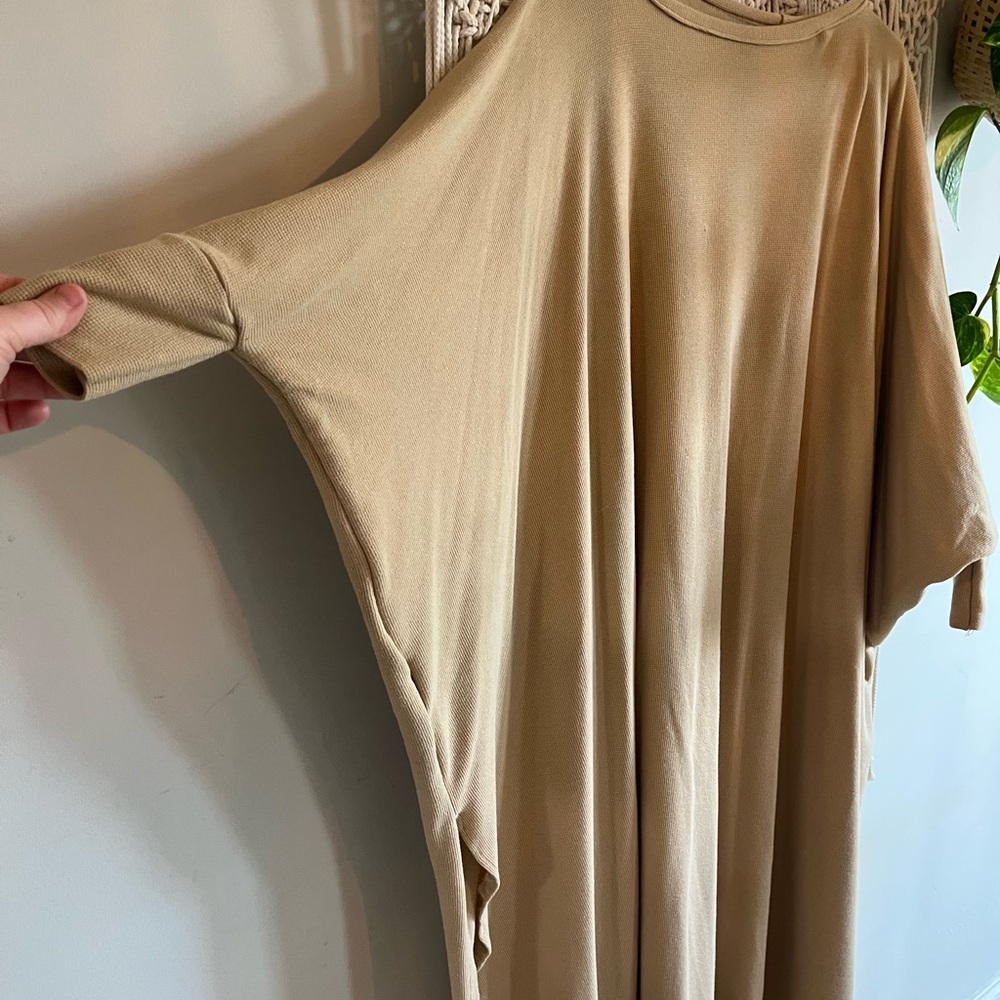 Handmade by Me! Fine waffle knit Tan Maxi Dress